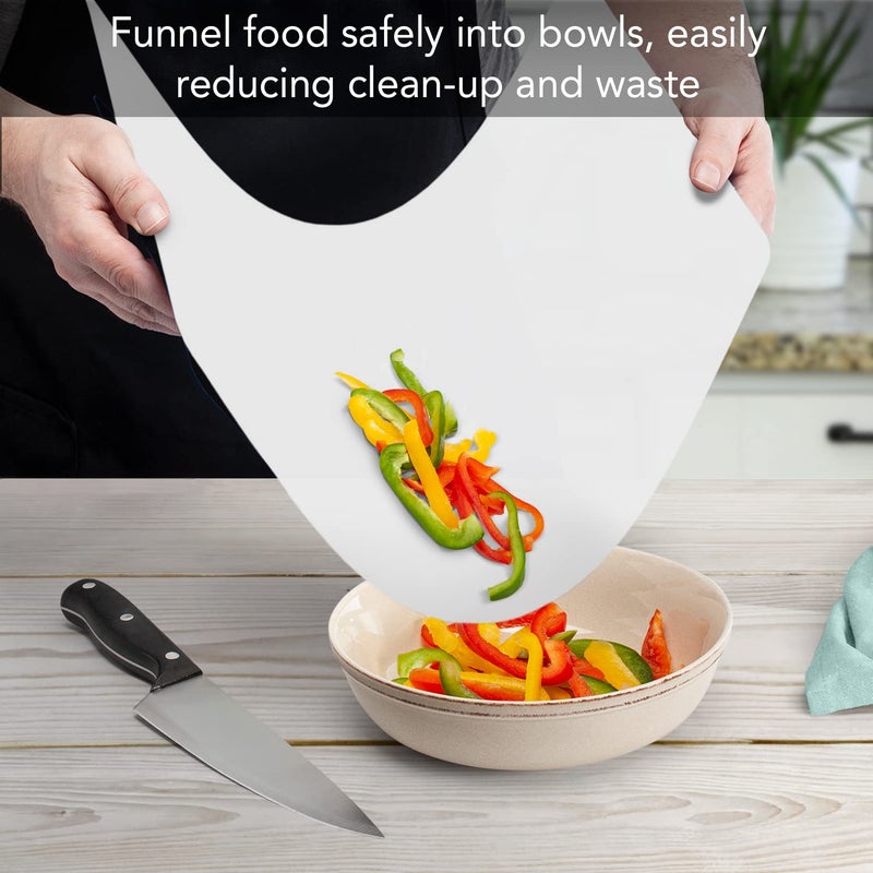 Counterart Cut N' Funnel Large Food Service Grade Heavy Gauge Flexible Plastic Cutting Board Mat 1 Pack Made in the USA BPA Free Dishwasher Safe - Image 2